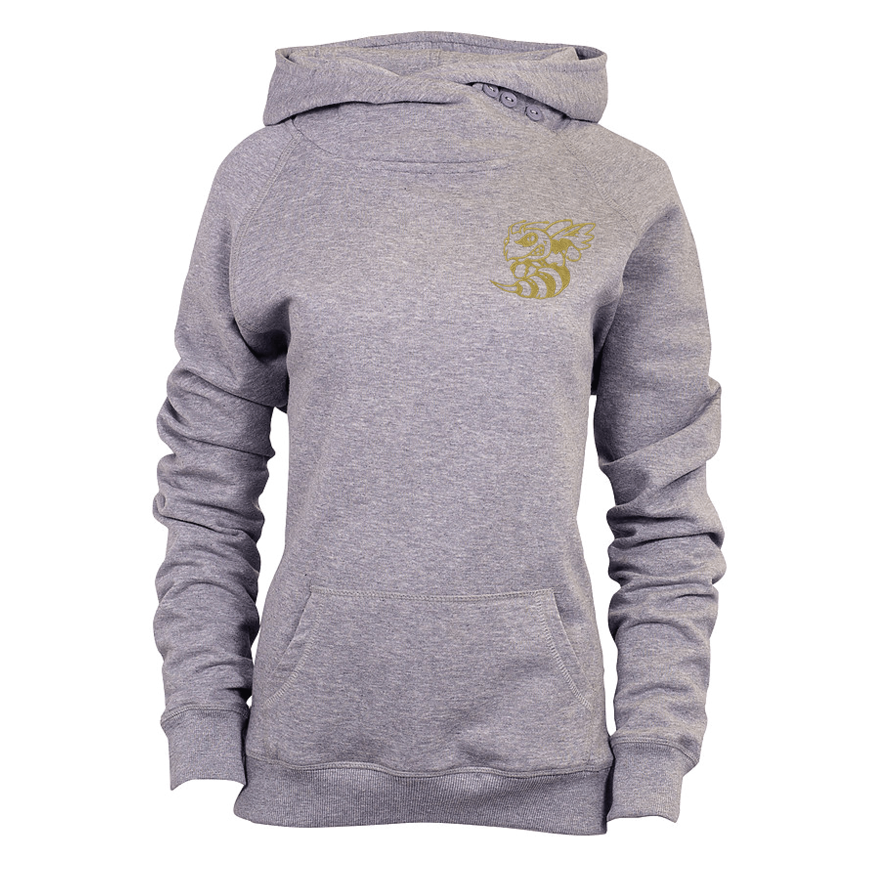 Henley Ladies Hornet Design Asymmetric Fleece Hoodie Oregon Grown Apparel