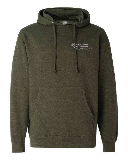 Anytime Fitness Hoodie Big Secondary AF Logo Adult Oregon Grown Apparel